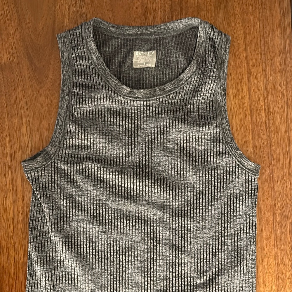 Athleta Ribbed Tank Charcoal Heather